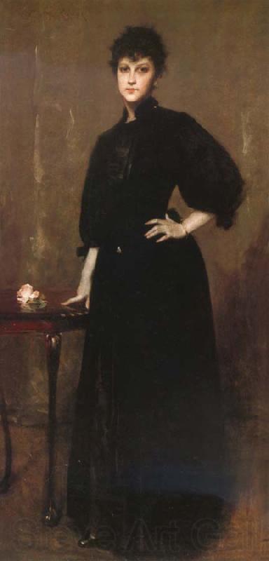 William Merritt Chase The woman wear the black France oil painting art